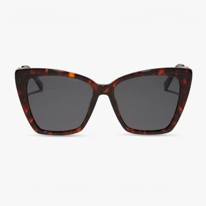 NEW DIFF Becky II Cat Eye Wildcat Leopard Grey Polarized Sunglasses 100% UVA/UVB